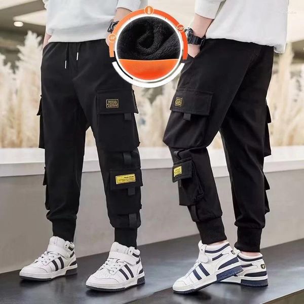 Pantaloni da uomo Abbigliamento da lavoro per ragazzi Autunno e inverno per bambini Abbigliamento sportivo di mezza età Tendenza casual in peluche