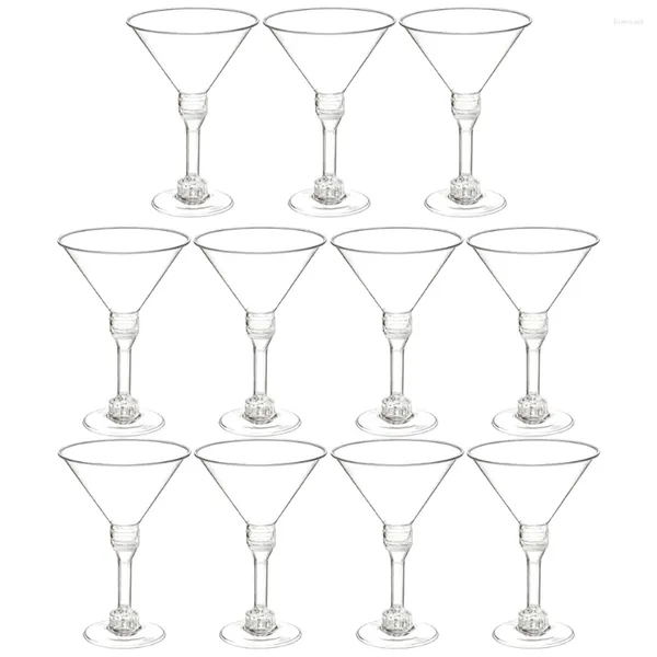 Einwegbecher, Strohhalme, 12 Stück, Gläser, transparente Kelche, Cocktail-Eisbecher für Partys aus Kunststoff