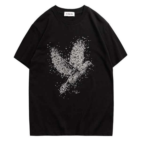 Kangli kornit spray direto masculino manga curta camiseta feminina na moda marca transportadora pombo impresso solto juventude colete