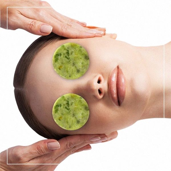 2pcs Natural Jade Eye Patches Face Beauty Skincare Massager Cooling / Hot Therapy Eye Massage Ste Anti Wrinkle Puffin Tool x2SV #
