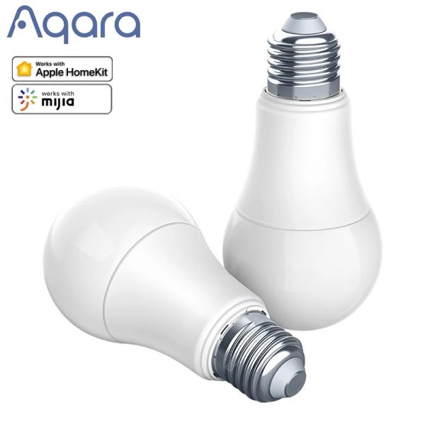 Controle aqara inteligente lâmpada led 9w e27 2700k6500k 806lum casa inteligente ajustável cor branca lâmpada led trabalho com kit casa e para mi casa app