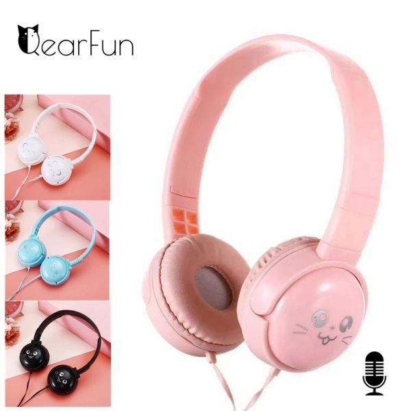 Kopfhörer/Headset, niedliche Kinder-Kopfhörer für Mädchen und Kinder mit Mikrofon, 3,5-mm-Klinkenstecker, 3D-Stereo-Musik-Headset, Gamer, Handy, iPhone, Laptop, Geschenk