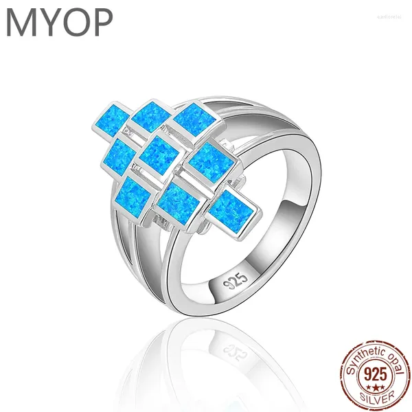 Cluster-Ringe MYOP Kontrasteffekt Soft Just Fun 2024 Schmuck Opalring aus 925er Sterlingsilber