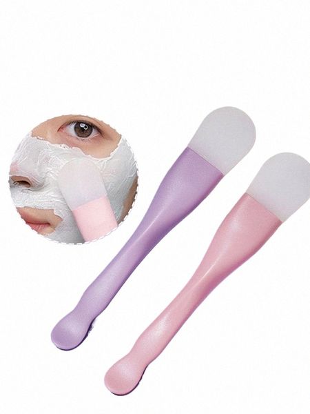 escova facial de sílica de cabeça dupla, raspador de limpeza facial tipo pique, filme de lama, ferramenta especial de beleza N0RM #