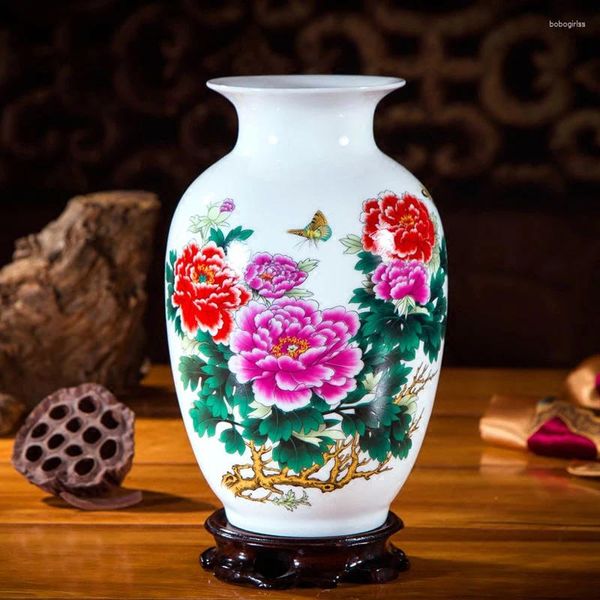 Vasen Chinesische Keramik Landschaft Vase Figuren Handwerk Bücherregal Einrichtung Dekoration Home El Büro Desktop Zubehör Ornamente