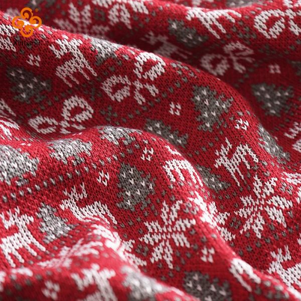 Tessuto natalizio adgo spesso a maglia in tessuto jacquard a mezzo metri per maglione da cucire e bambole ornamenti per feste decorazioni tessili per la casa