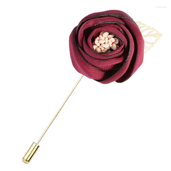 Spille Elegante fiore in tessuto Rosa Spille Abito da donna Spilla Colletto Spilla Moda Ufficio Uomo Banchetto di nozze Accessori per feste