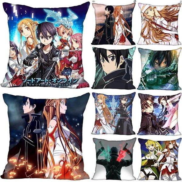 Federa per cuscino Arrivo Sword Art Online Federa in tessuto di raso di alta qualità Copertura decorativa per matrimonio