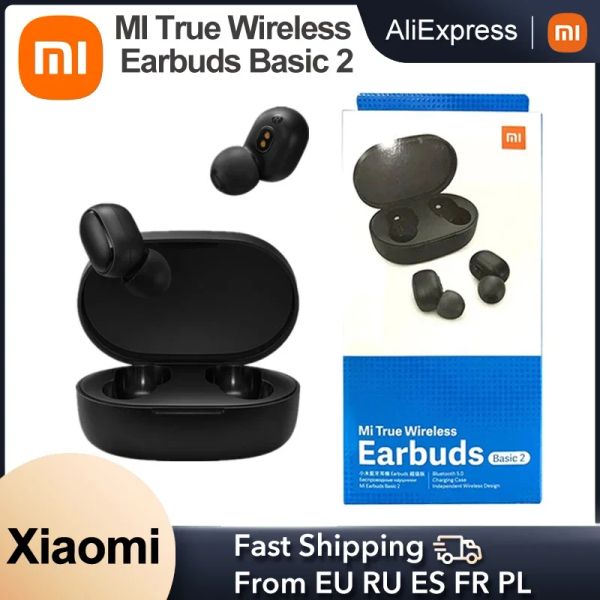 Fones de ouvido versão global xiaomi mi verdadeiro sem fio fones básico 2 airdots s tws bluetooth 5 redmi airdots 2 ligação automática twsej061ls