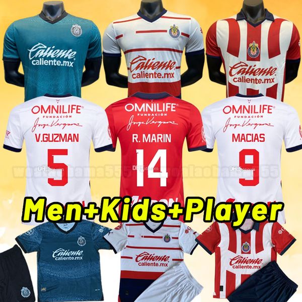 2023 Chivas de Guadalajara jerseys 23 24 A.ZALDIVAR CALDERON J.MACIAS BRIZUELA A.VEGA F. home away terceiro Alvarado HOMBRE ESPORTS camisa de futebol homens crianças fãs jogador