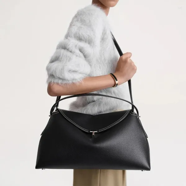 Totes Damen-Designer-Handtasche aus echtem Leder, Marken-Damen-Luxus-Umhängetasche, genarbtes T-Lock-Oberteil, Rindsleder-Clutch mit Klappe