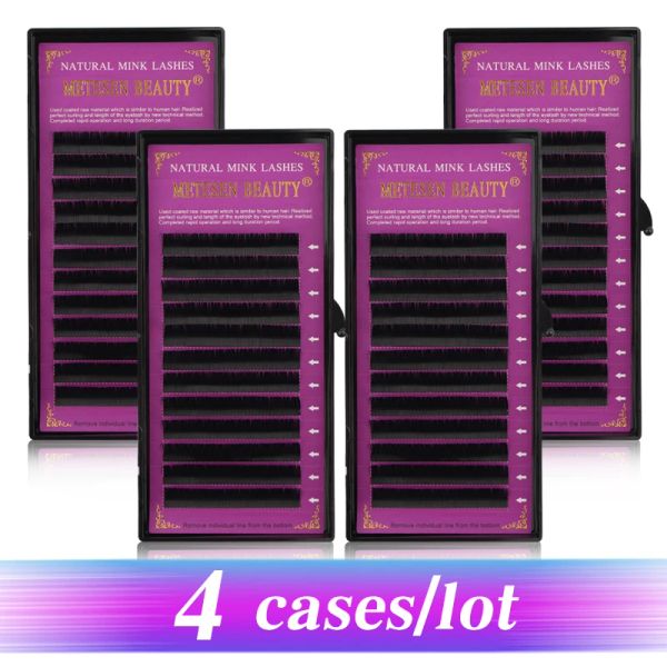 Wimpern METESEN BEAUTY 4case/Set Seide Individuelle Wimpernverlängerung Profis Volumenwimpernmasse Falsche Wimpern für Make-up