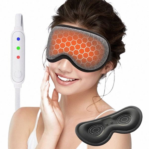 Wiederverwendbare USB elektrisch beheizte Augenmaske Hot Compr Warmtherapie Augenpflege Massagegerät Linderung müder Augen Trockene Augen Schlaf Augenbinde I1r0 #