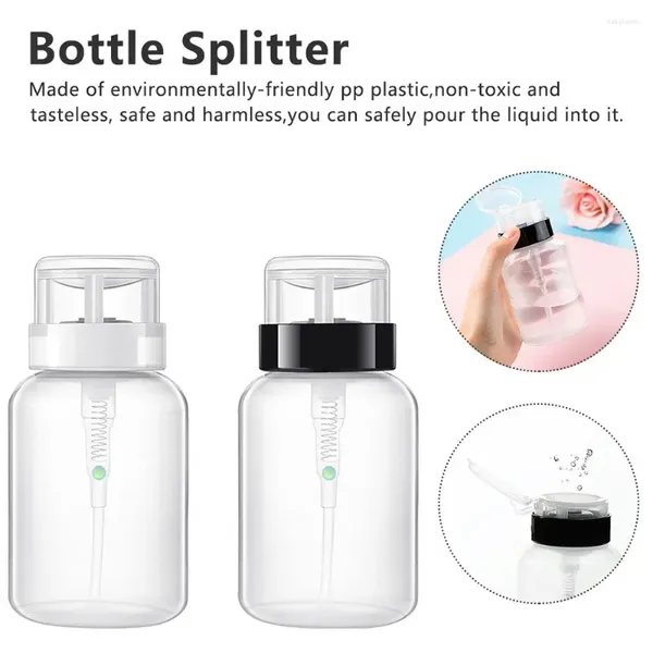 Бутылки для хранения Портативный пресс-насос Нажимной диспенсер для бутылочек Многоразовый косметический контейнер для удаления ногтей