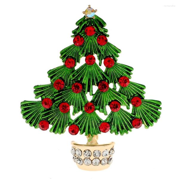 Broches Cindy Xiang Strass Broche de Árvore de Natal Acessórios de Moda Unissex 2 Cores Disponíveis Joias de Inverno Festivo
