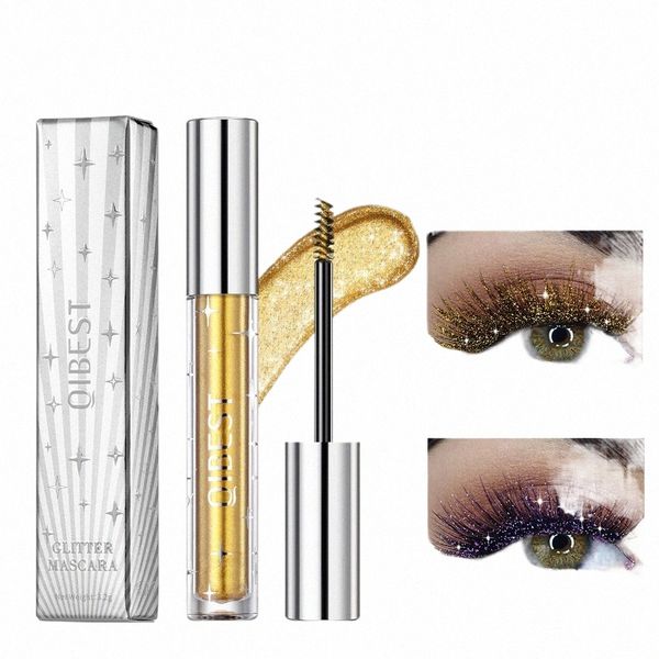 Qibest Glitter Mascara Quick Dry Curling Extensi Diamd Shimmer Mascara Occhi Allungamento Bellezza Occhi Cosmetici per le donne 27Ve #