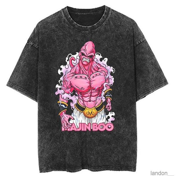 Männer Streetwear Vintage übergroße T -Shirt Japanische Anime Drache