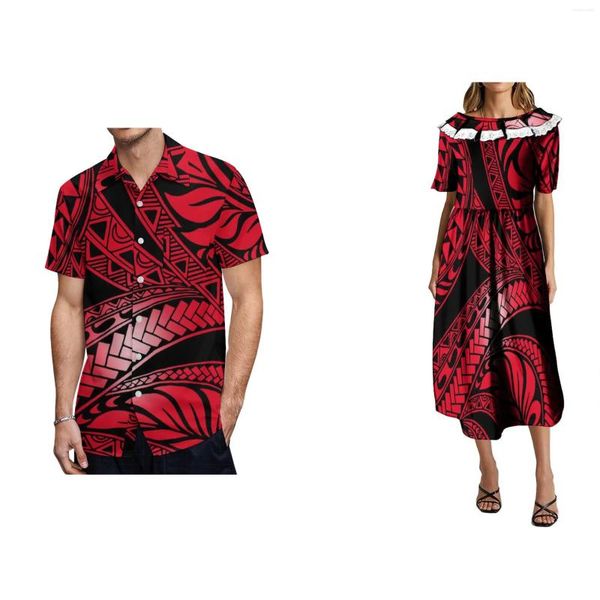 Partykleider Sommermode Damenkleid Mumu Polynesian Art Maxi Ethnic Tribe Pattern Custom 2024 Loose