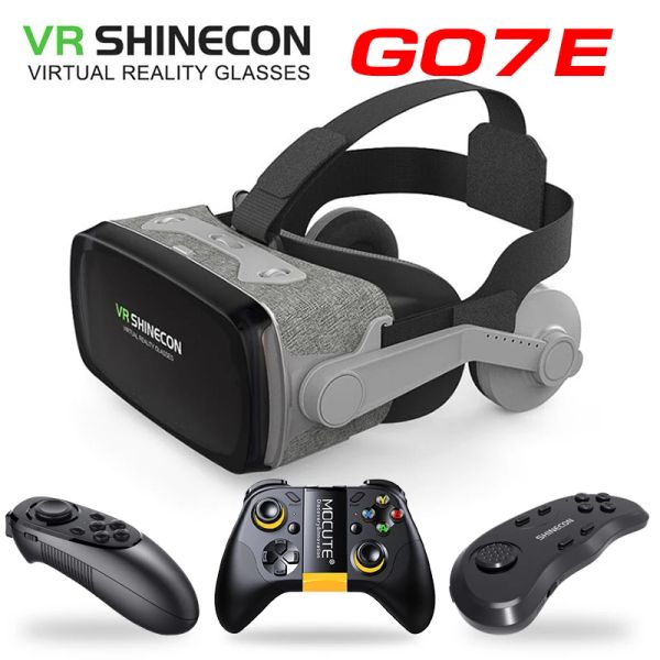 Dispositivos Novos amantes de jogos VR Shinecon Realidade Virtual Óculos 3D Goggle Caixa de fone de ouvido de papelão para smartphone de 4,76,53 polegadas