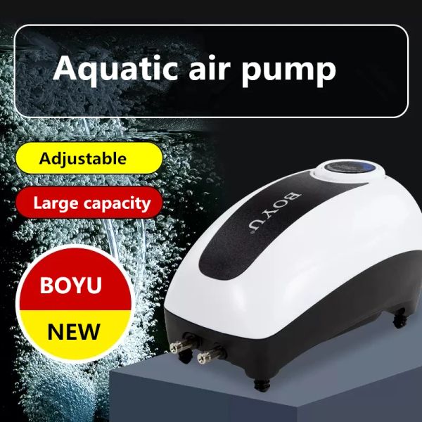 Accessori BOYU Pompa ad aria per ossigeno per acquario ad alta potenza Acquario per pesci Compressore d'aria Pompa per ossigeno con flusso d'aria regolabile per pesci 220V240V