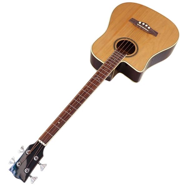 Guitarra mão esquerda 4 cordas guitarra baixo acústico elétrico cor natural corda de nylon baixo de madeira gutiar 43 polegadas cutaway alto brilho