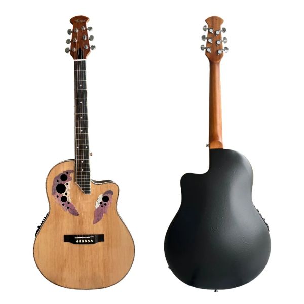Gitarre, 6 Saiten, runde Rückseite, Ovation-Gitarre, Cutaway-Design, elektrische Akustikgitarre, 41-Zoll-E-Folk-Gitarre