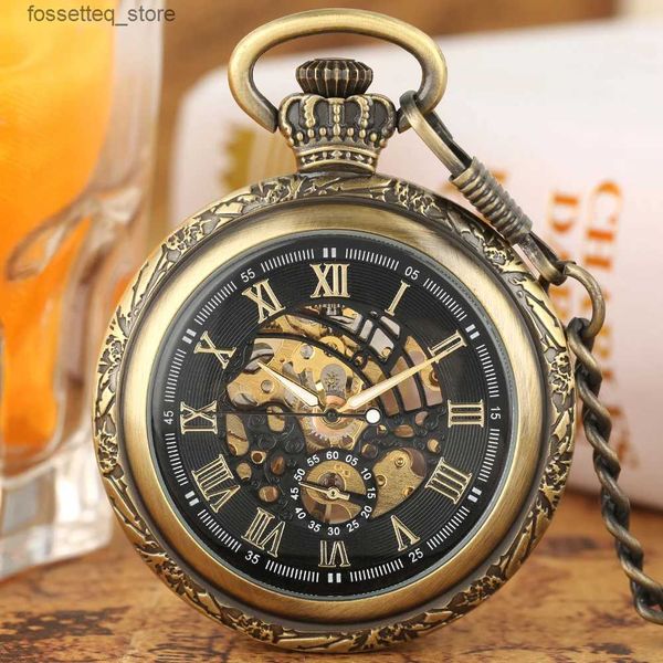 Relógios de bolso abertos, numerais romanos, display mecânico, enrolamento manual, bolso antigo, pingente, relógio de bolso, mecanismo manual, relógio l240322