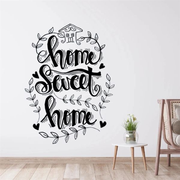 Aufkleber Wandtattoos Home Sweet Home Zitate Aufkleber Vinyl Familie Zweig Wandbilder für Schlafzimmer Wohnzimmer Dekor abnehmbare Tapete HJ2237