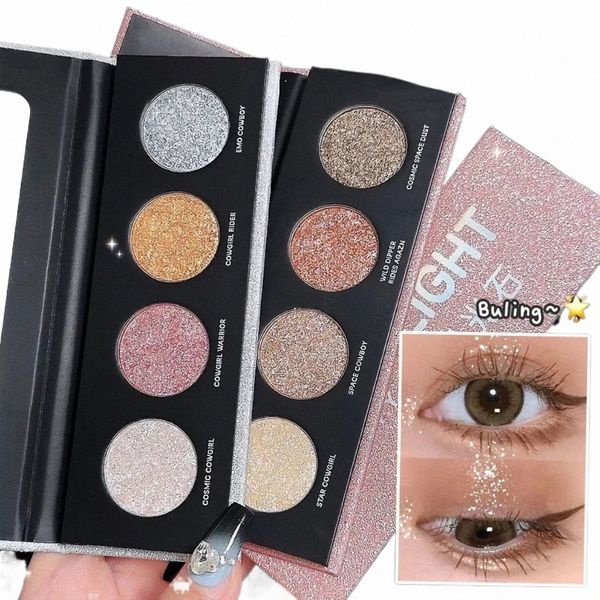 glimmer Highlighter Powder Palet Glitter Shimmer Brighten Highlighting Shading Shadow Ctour Eyeshadow Palette Coreano Maquiagem F6MQ #