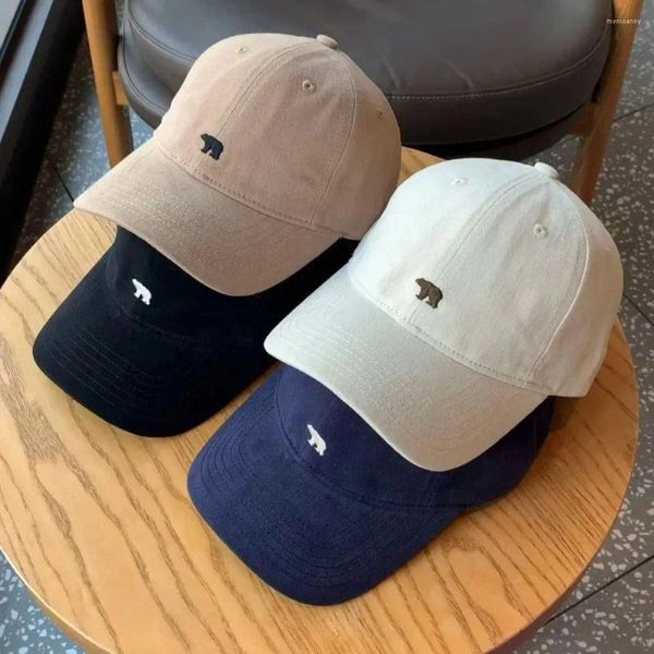 Top kapaklar pamuk beyzbol kapağı unisex düz renk geniş ağzına kadar hip hop snapback nakış kutup ayısı vizör şapkaları kadın ve erkek