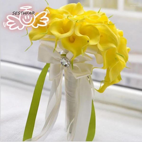 Flores de casamento buquês de noiva calla lírio rosa buquê de dama de honra acessórios sph064