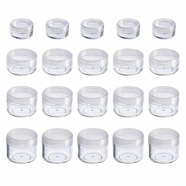 100pcs Lip Balm Ctainers 2g / 3g / 5g / 10g / 15g / 20g / 30g Vazio Plástico Cosmético Pote de Maquiagem Transparente Frascos de Amostra Creme de Sombra q1Fu #