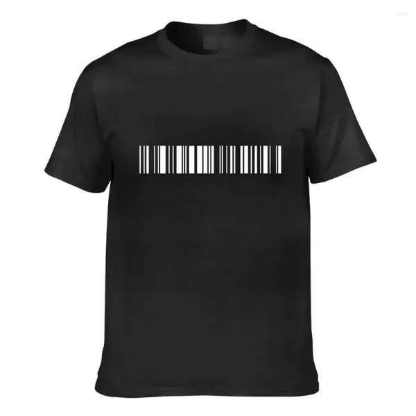 Herren T-Shirts Bar Code Männer T-Shirt T-Shirt Geschenk Geburtstag Sommer O-Ausschnitt T-Shirts