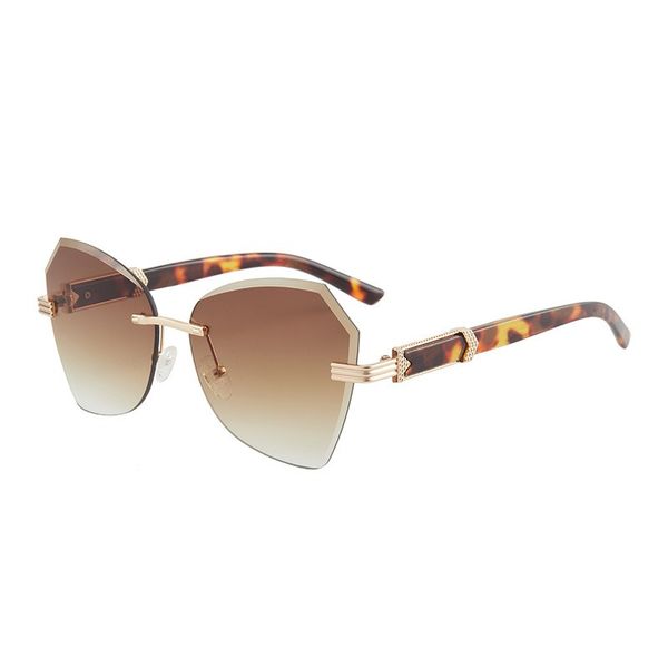 Marke Luxus Sonnenbrille Männer Designer Sonnenbrille Frauen Mode einfache Sonnenbrille weiblich Fahren Sonnenschutz Spiegel Halbrahmen Polygon Dazzling Sonnenbrille m557 Bernstein