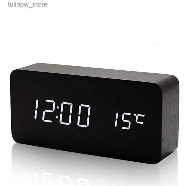 Schreibtisch Tischuhren Kreative Holz Digital Wecker Digital Led Tisch Sprechen Holz Nacht Elektronische Schreibtisch Uhr Kinder Licht Uhr Reise alarm Z02 L240323