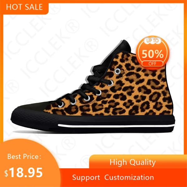 Schuhe Anime Cartoon Leopardenmuster Muster Panther Lustige Custom Custom Shoes High Top Leicht atmungsaktiv heißer Herren Damen Turnschuhe