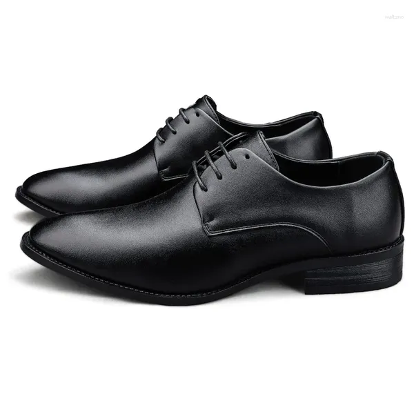 Scarpe casual da uomo in pelle da lavoro stringate in gomma traspirante abito formale maschile ufficio matrimonio appartamenti calzature Homme grandi dimensioni