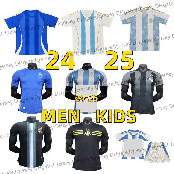 23 24 25 Futbol Formaları Arjantin Milli Takımı 3 Yıldız Futbol Gömlek J.Aarez Messiss Mbappe Griezmann Giroud Kit Üniformaları Maillot de Ayak Kitleri Oyuncu Hayranları Çocuklar