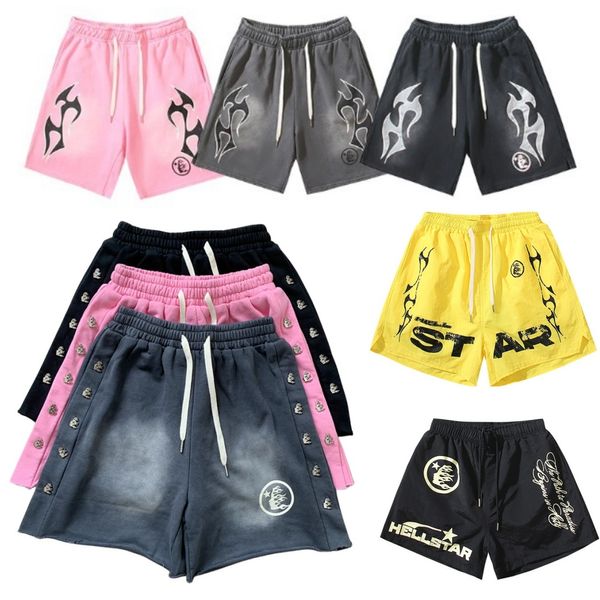 Shorts Hellstar Tracksuit Hell Star Star Cirlt Classic Flame Letter Prind Men Rouse Women calças curtas