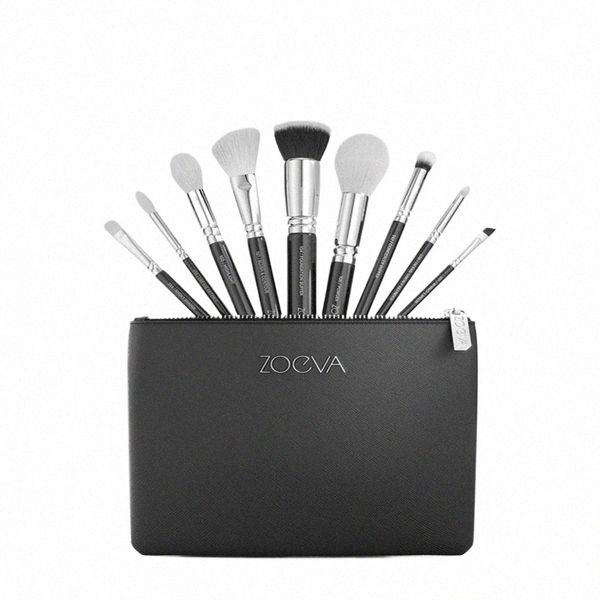 2023 New Black Zoeva Fi Cosmetic Makeup Brushes Kit Pro 9pcs Foundati Eye Shadow Brushes Set Box Packing 48A4 #