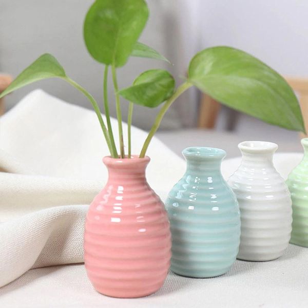 Vasos Desktop Planta Hidropônico Vaso Simples Estilo Mesa Cerâmica para Sala de estar Quarto Ornamentos Jardim Samll Flowerpot