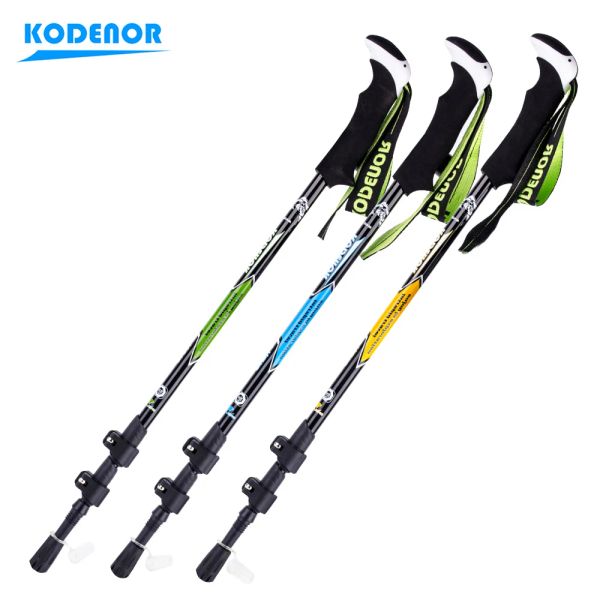 Sticchi 1 PC 195G Trekking Fibra di carbonio in fibra di Kodenor Pieging 3 sezione Stick a piedi per campeggio da campeggio alpenstock