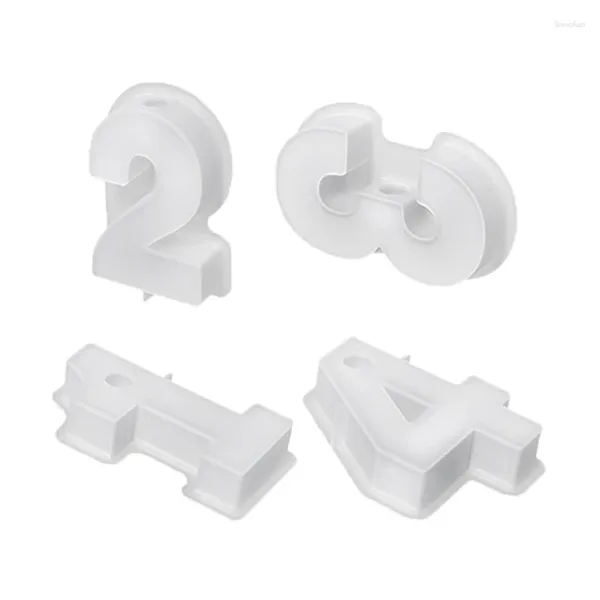 Portacandele 4 pezzi Stampo in silicone fai da te Stampi per portacandele 3D fatti a mano Numero 1-4