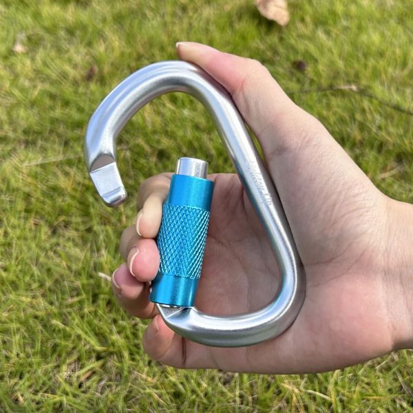 Accessori LightenUp 25KN Moschettone da arrampicata in alluminio Amaca Yoga Sicurezza Arrampicata su roccia Master Lock Strumento di sopravvivenza per campeggio esterno