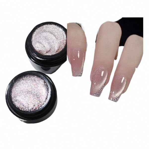 Сверкающий кошачий магнитный гель-лак для ногтей Laser Diamd Glitter Cat Eye Gel Полупостоянный замачиваемый УФ-светодиодный лак для ногтей 11Nv #