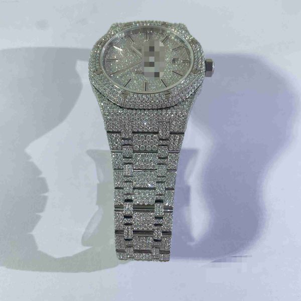 2024 nuovo design di lusso top ice out vs orologio meccanico Mosan Diamond