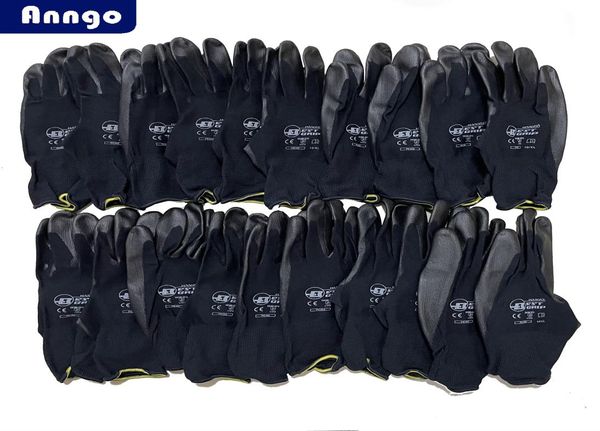 Рабочие перчатки Нитриловые защитные перчатки с полиуретановым покрытием для рабочих механиков Нейлон Хлопок Защита рук для рук EN388 OEM5330217