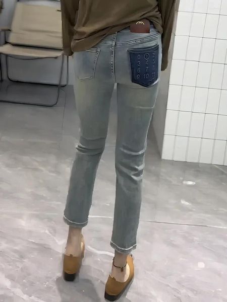 Jeans da donna Y2k Corpo a forma di pera Leggermente grasso Usura Plus-size Gamba dritta Bambini Pantaloni a tubo fumo Vita alta Stretch sottile 20