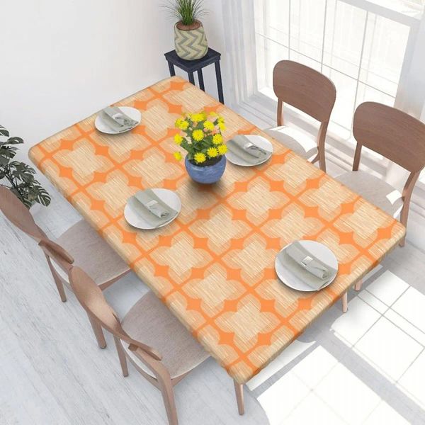 Tischdecke Orla Kiely Flower Tile Orange Tischdecke, rechteckig, ölbeständig, für Party, 1,2 m