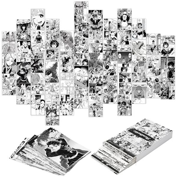 Adesivos 50 peças anime mangá painéis cartaz quarto colagem impressão decoração kit de colagem de parede estilo anime foto presente de aniversário manga parede